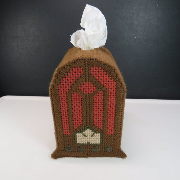 Vintage Radio Tissue Box Cover Plastic Canvas 7.5" tall Dad, Grandpa - Picture 2 of 10